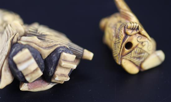 Two Japanese ivory netsuke, 19th century,